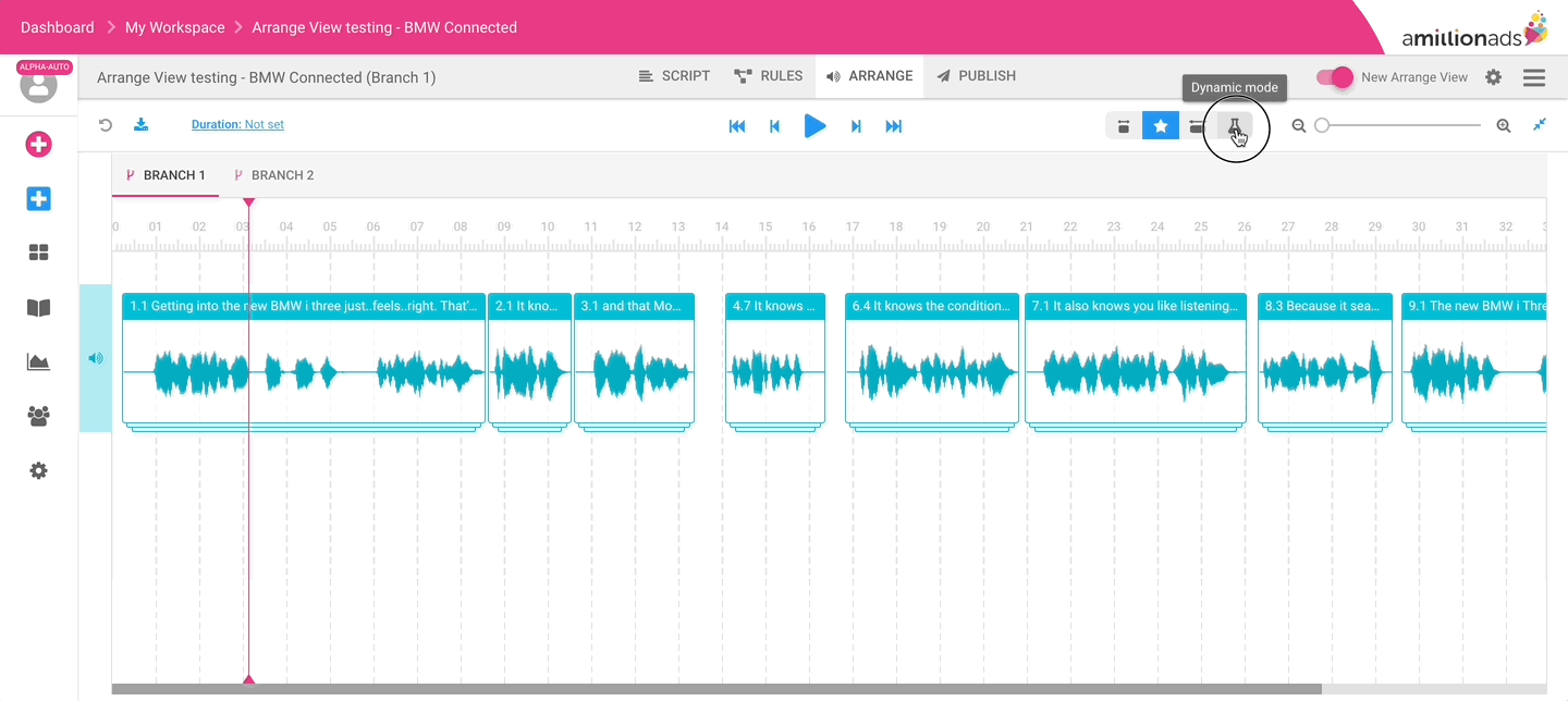 Arrange View - Dynamic Selector